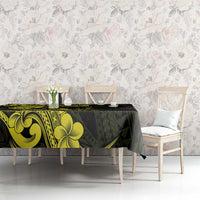 Hawaiian Manta Rays Tablecloth Tribal Hibiscus Polynesian Tattoos Yellow Color - Polynesian Pride