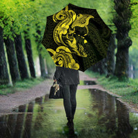 Hawaiian Manta Rays Umbrella Tribal Hibiscus Polynesian Tattoos Yellow Color - Polynesian Pride