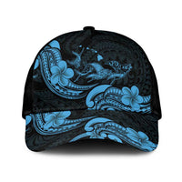 Hawaiian Manta Rays Classic Cap Tribal Hibiscus Polynesian Tattoos Blue Color LT03 Universal Fit Blue - Polynesian Pride