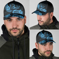 Hawaiian Manta Rays Classic Cap Tribal Hibiscus Polynesian Tattoos Blue Color LT03 - Polynesian Pride