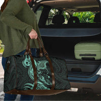 Hawaiian Manta Rays Travel Bag Tribal Hibiscus Polynesian Tattoos Turquoise Color - Polynesian Pride