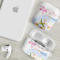 Hawaiian and Japanese Culture Together AirPods Case Tribal Motifs with Lei and Japanese Sakura Pattern LT03 - Polynesian Pride