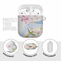 Hawaiian and Japanese Culture Together AirPods Case Tribal Motifs with Lei and Japanese Sakura Pattern LT03 - Polynesian Pride
