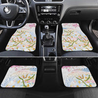 Hawaiian and Japanese Culture Together Car Mats Tribal Motifs with Lei and Japanese Sakura Pattern