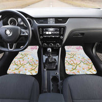 Hawaiian and Japanese Culture Together Car Mats Tribal Motifs with Lei and Japanese Sakura Pattern