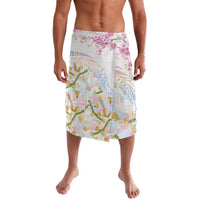 Hawaiian and Japanese Culture Together Lavalava Tribal Motifs with Lei and Japanese Sakura Pattern