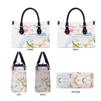 Hawaiian and Japanese Culture Together Leather Bag Tribal Motifs with Lei and Japanese Sakura Pattern LT03 - Polynesian Pride