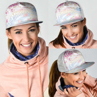 Hawaiian and Japanese Culture Together Mesh Trucker Cap Tribal Motifs with Lei and Japanese Sakura Pattern LT03 - Polynesian Pride
