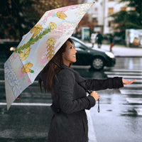 Hawaiian and Japanese Culture Together Umbrella Tribal Motifs with Lei and Japanese Sakura Pattern LT03 - Polynesian Pride