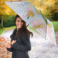 Hawaiian and Japanese Culture Together Umbrella Tribal Motifs with Lei and Japanese Sakura Pattern LT03 - Polynesian Pride