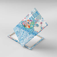 Hawaiian and Japanese Culture Together Canvas Wall Art Tropical Honu with Japanese Elements Blue Color