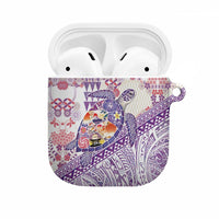 Hawaiian and Japanese Culture Together AirPods Case Tropical Honu with Japanese Elements Purple Color LT03 Purple - Polynesian Pride