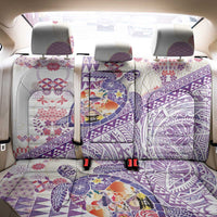 Hawaiian and Japanese Culture Together Back Car Seat Cover Tropical Honu with Japanese Elements Purple Color