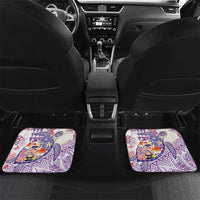 Hawaiian and Japanese Culture Together Car Mats Tropical Honu with Japanese Elements Purple Color