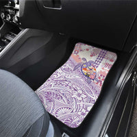 Hawaiian and Japanese Culture Together Car Mats Tropical Honu with Japanese Elements Purple Color