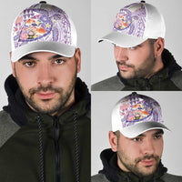 Hawaiian and Japanese Culture Together Classic Cap Tropical Honu with Japanese Elements Purple Color LT03 - Polynesian Pride
