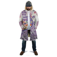 Hawaiian and Japanese Culture Together Cloak Tropical Honu with Japanese Elements Purple Color