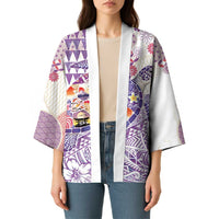 Hawaiian and Japanese Culture Together Kimono Tropical Honu with Japanese Elements Purple Color