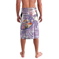 Hawaiian and Japanese Culture Together Lavalava Tropical Honu with Japanese Elements Purple Color