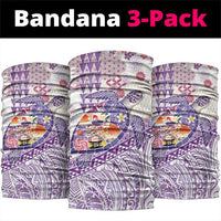 Hawaiian and Japanese Culture Together Neck Gaiter Tropical Honu with Japanese Elements Purple Color