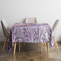 Hawaiian and Japanese Culture Together Tablecloth Tropical Honu with Japanese Elements Purple Color