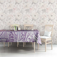 Hawaiian and Japanese Culture Together Tablecloth Tropical Honu with Japanese Elements Purple Color