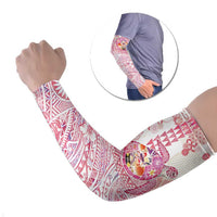 Hawaiian and Japanese Culture Together Arm Sleeves Tropical Honu with Japanese Elements Pink Color