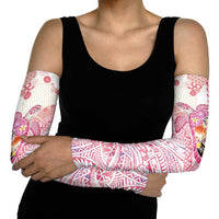 Hawaiian and Japanese Culture Together Arm Sleeves Tropical Honu with Japanese Elements Pink Color