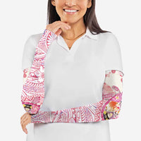 Hawaiian and Japanese Culture Together Arm Sleeves Tropical Honu with Japanese Elements Pink Color