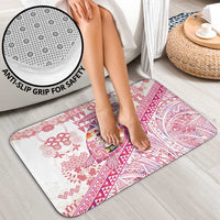Hawaiian and Japanese Culture Together Bathroom Set Tropical Honu with Japanese Elements Pink Color