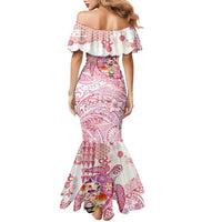 Hawaiian and Japanese Culture Together Family Matching Mermaid Dress and Hawaiian Shirt Tropical Honu with Japanese Elements Pink Color