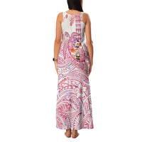 Hawaiian and Japanese Culture Together Family Matching Tank Maxi Dress and Hawaiian Shirt Tropical Honu with Japanese Elements Pink Color