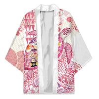 Hawaiian and Japanese Culture Together Kimono Tropical Honu with Japanese Elements Pink Color