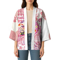 Hawaiian and Japanese Culture Together Kimono Tropical Honu with Japanese Elements Pink Color