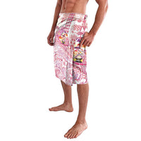 Hawaiian and Japanese Culture Together Lavalava Tropical Honu with Japanese Elements Pink Color