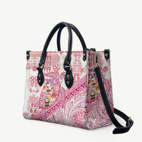 Hawaiian and Japanese Culture Together Leather Bag Tropical Honu with Japanese Elements Pink Color LT03 Pink - Polynesian Pride