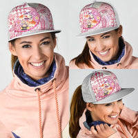 Hawaiian and Japanese Culture Together Mesh Trucker Cap Tropical Honu with Japanese Elements Pink Color LT03 - Polynesian Pride