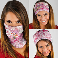 Hawaiian and Japanese Culture Together Neck Gaiter Tropical Honu with Japanese Elements Pink Color