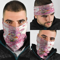 Hawaiian and Japanese Culture Together Neck Gaiter Tropical Honu with Japanese Elements Pink Color