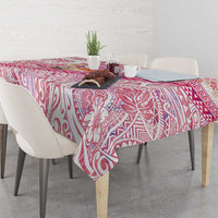 Hawaiian and Japanese Culture Together Tablecloth Tropical Honu with Japanese Elements Pink Color