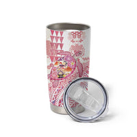 Hawaiian and Japanese Culture Together Tumbler Cup Tropical Honu with Japanese Elements Pink Color