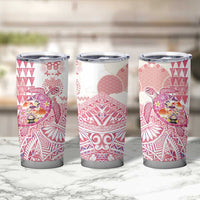 Hawaiian and Japanese Culture Together Tumbler Cup Tropical Honu with Japanese Elements Pink Color