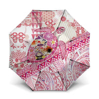 Hawaiian and Japanese Culture Together Umbrella Tropical Honu with Japanese Elements Pink Color LT03 One Size Folded 11.42 inch Opened Diameter 37.4 inch Pink - Polynesian Pride