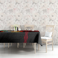 Personalised Tonga Emancipation Day Tablecloth Flag Map and Hibiscus Flower Ngatu Pattern