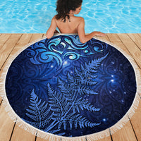 New Zealand Matariki Beach Blanket Maori Pattern and Silver Fern LT03 - Polynesian Pride