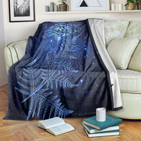 New Zealand Matariki Blanket Maori Pattern and Silver Fern LT03 Blue - Polynesian Pride
