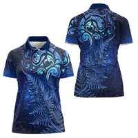 New Zealand Matariki Women Polo Shirt Maori Pattern and Silver Fern