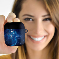 Aotearoa New Zealand New Year AirPods Case Tribal Koru Tattoo Blue Galaxy Maori Silver Fern