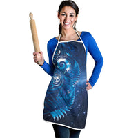 Aotearoa New Zealand New Year Apron Tribal Koru Tattoo Blue Galaxy Maori Silver Fern LT03 - Polynesian Pride