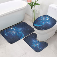 Aotearoa New Zealand New Year Bathroom Set Tribal Koru Tattoo Blue Galaxy Maori Silver Fern LT03 - Polynesian Pride